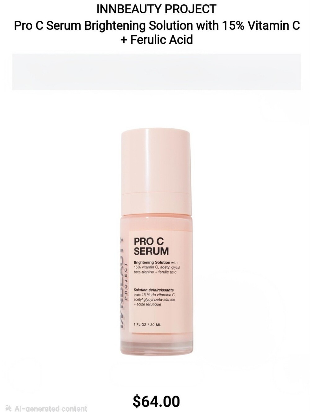 Inn Beauty Pro C Serum Brightening Solution